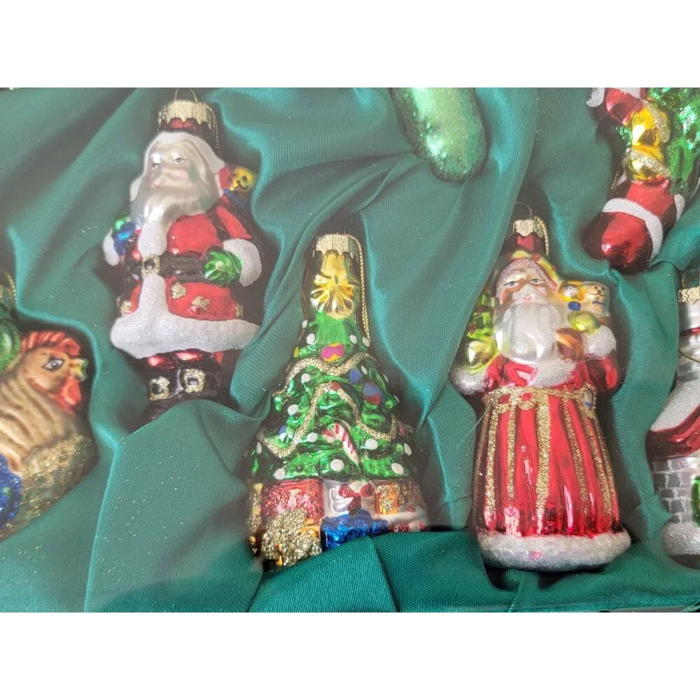 Vintage glass‎ variety ornament pickle rooster tree candle Snowman santa